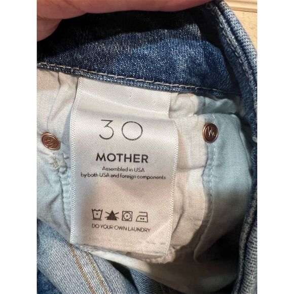 Mother Women's High Waisted Ankle Fray Distressed Jeans Size 30 Blue - Picture 9 of 12